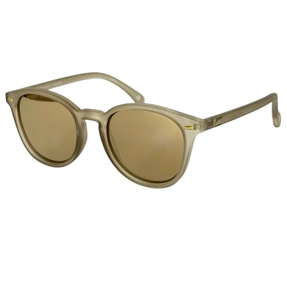 LE SPECS Bandwagon NEW Sunglasses Matte Stone Frame With Copper Mirror Lens NEW